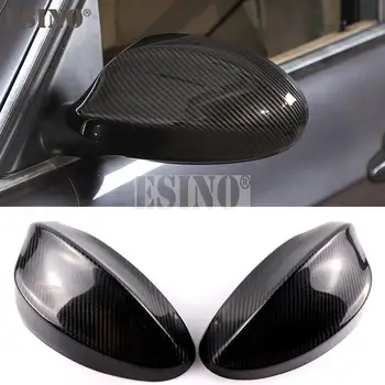 2 x Автомобильный стайлинг из настоящего углеродного волокна, боковое зеркало заднего вида, Клейкие чехлы, декоративные накладки для BMW E90 E91 2005-2008