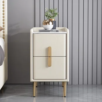 Современный прикроватный столик Nordic Light из массива дерева, бесплатная установка, многослойный шкаф для хранения в спальне