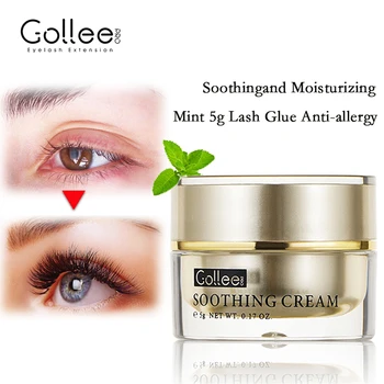Gollee 5g Противоаллергенный Крем после Приклеивания Ресниц Предотвращает Раздражение глаз Клей Для Наращивания Ресниц От Аллергии, Устраняет покраснение и отек