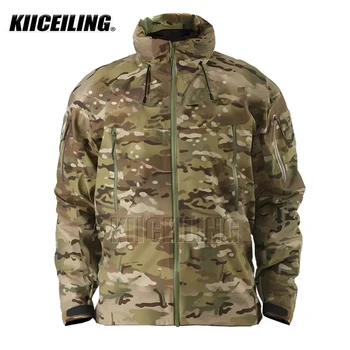 KIICEILING, летняя Многокамерная походная тактическая куртка для мужчин, дождевик, Камуфляжная водонепроницаемая Ветрозащитная военная армейская ветровка