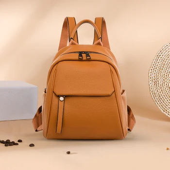 Модный школьный рюкзак для книг, однотонный женский рюкзак большой емкости, простые дизайнерские сумки из искусственной кожи, повседневный рюкзак