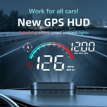 Автомобильный головной дисплей HUD, дисплей автоэлектроники, проектор HUD, автомобильный спидометр, сигнализация о превышении скорости, головной дисплей для всего автомобиля