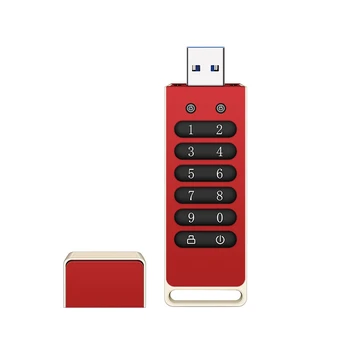 1 ШТ. Защищенный аппаратный USB-накопитель, карта памяти с паролем с клавиатурой, флэш-диск USB 3.0 128 ГБ