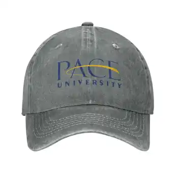 Печатный графический логотип Университета Пейс, Фирменная кепка из высококачественной джинсовой ткани, вязаная шапка, бейсболка
