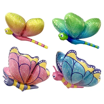 Трехмерный воздушный шар в виде бабочки-стрекозы, украшение детского дня рождения, 3D игрушечный воздушный шар в виде бабочки-стрекозы