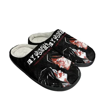 Домашние хлопковые тапочки на заказ от рок-группы My Chemical Romance, мужские и женские сандалии, плюшевые повседневные теплые туфли, пара термальных тапочек