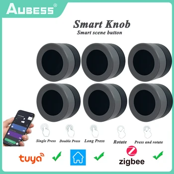 Tuya Smart Knob Switch Умный дом Беспроводная сцена Кнопка дистанционного переключения контроллера Работает с приложением ZigBee Gateway Smart Life