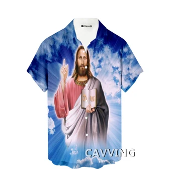 Повседневные рубашки с 3D-принтом Jesus Fashion, мужские /женские свободные дышащие рубашки с короткими рукавами C1