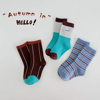 MILANCEL Новые осенние детские носки для мальчиков в спортивном стиле, полосатые носки с решеткой, 3 пары, много