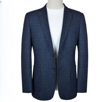 2023 Весенне-осенние мужские блейзеры с решеткой в британском стиле, деловые повседневные костюмы, мужские официальные блейзеры, рабочая куртка D52