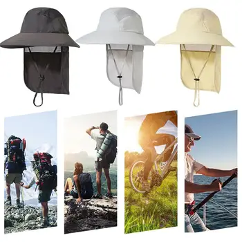Рыболовная шляпа с широкими полями и горловиной, походная шляпа с козырьком, УФ-защита, солнцезащитная кепка для занятий спортом на открытом воздухе, пеший туризм