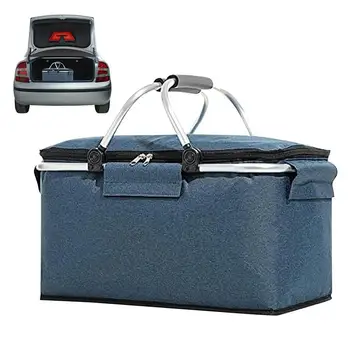 26-литровая Складная сумка для пикника, корзина, Многофункциональная Походная сумка для ланча, термоохладитель для ланча