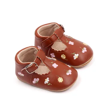 Модная обувь для новорожденных девочек, обувь на мягкой подошве, платье принцессы с милыми цветами для малышей, без каблука, подарки на день рождения для новорожденных на 1 год, детские подарки на День рождения