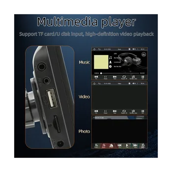 7-Дюймовый Автомобильный Сенсорный 2.5 D Экран Беспроводной CarPlay Android Auto Автомобильное Портативное Радио Bluetooth MP5 FM-Приемник Аудио Хост