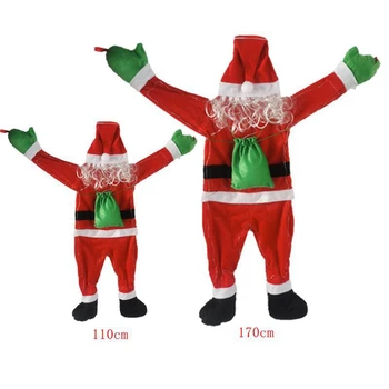 Подвесное украшение Санта-Клауса, рождественские украшения, подвесной альпинистский Санта-Клаус на открытом воздухе и в помещении 108x90x40 см Прочный