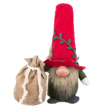 Рождественские Плюшевые Гномы, Плюшевые эльфы с мешком, скандинавские куклы с гномьим орнаментом ручной работы Для рождественского домашнего декора.