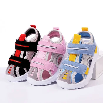 MODX/ Детские сандалии; пляжная обувь для мальчиков и девочек; Мягкие легкие уличные сандалии с закрытым носком для малышей; летние сандалии для детской обуви;