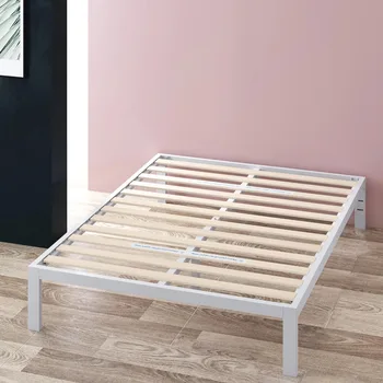 Каркас кровати-платформы из белого металла 14 дюймов, King-Size