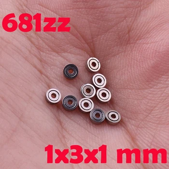 Горячая распродажа 10шт миниатюрных мини-шарикоподшипников 681ZZ, Металлический Открытый Микро-подшипник 1x3x1 мм