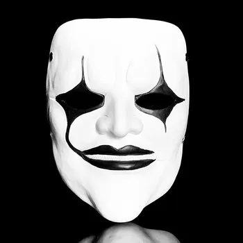 Белая маска ужасов на Хэллоуин, маска для ролевых игр на балу, регулируемый размер, подходит для большинства взрослых