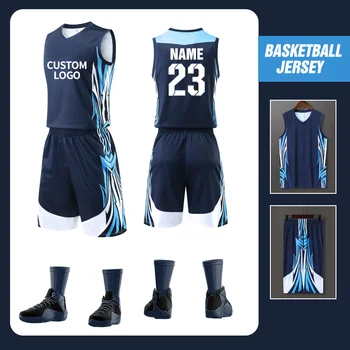 Мужская баскетбольная рубашка, Комплекты Быстросохнущей баскетбольной формы, Профессиональный Трикотаж, Дышащая одежда из баскетбольного джерси LQ899