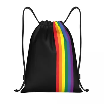 Изготовленные на заказ сумки Rainbow Pride ЛГБТ на шнурке для тренировок, рюкзаки для йоги, Мужские Женские сумки для транссексуалов, геев, лесбиянок, Спортивные сумки для спортзала