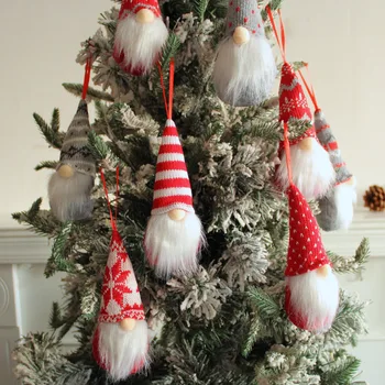 Рождественский орнамент в виде гнома, украшение для Рождественской елки, Праздничная подвеска, Шведская плюшевая кукла Tomte Santa Gnome, декор для рождественской вечеринки