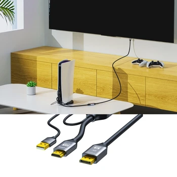 Кабель-адаптер 8K30hz к DisplayPort с питанием от USB для высококачественного преобразования видео или шнур Новый челночный корабль