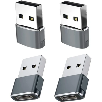 4 Пакета USB C Женский Адаптер USB Male, Кабель Зарядного Устройства Type C, Преобразователь Мощности Для Iphone 12 13 Pro Max Для Samsung