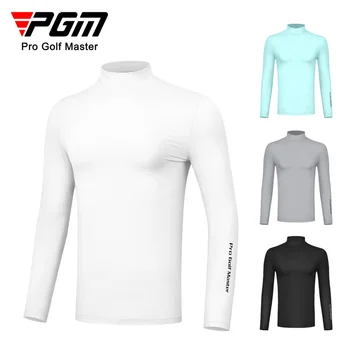 Мужские солнцезащитные рубашки PGM Golf Ice Silk С защитой от ультрафиолета с длинным рукавом, Прохладная Дышащая Высокоэластичная спортивная одежда для тренировок YF488