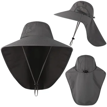 Летние Солнцезащитные шляпы с защитой от ультрафиолета, Кепка для охоты и рыбалки на открытом воздухе для мужчин и женщин, Кепка-ведро с козырьком для кемпинга, Рыбацкая шляпа с горловиной
