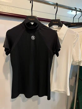 Летняя корейская облегающая футболка для гольфа с короткими рукавами, женская быстросохнущая дышащая эластичная спортивная верхняя одежда, женская одежда для гольфа
