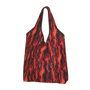 Flame Женская повседневная сумка для покупок через плечо, большая вместительная сумка-тоут, портативная сумка для хранения, складные сумки