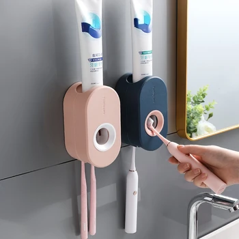 Держатель для зубной пасты, клейкая автоматическая соковыжималка для зубной пасты, набор дозаторов, настенная подставка для зубных щеток, всасывающая соковыжималка для зубной пасты