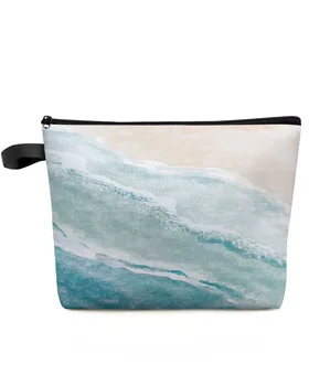 Морская пляжная постепенная синяя, цвета Хаки, дорожная косметичка большой емкости, портативная сумка для хранения косметики, женский водонепроницаемый пенал