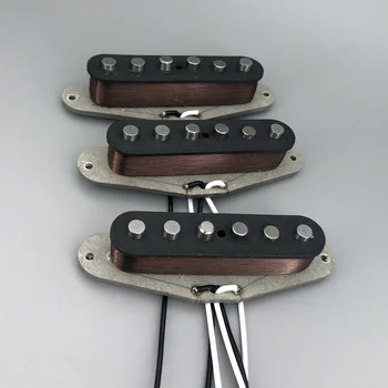 1 Комплект винтажных гитарных звукоснимателей V70 SSS ручной намотки Alnico 5 Серая нижняя пластина 42 провода с эмалью для гитары ST