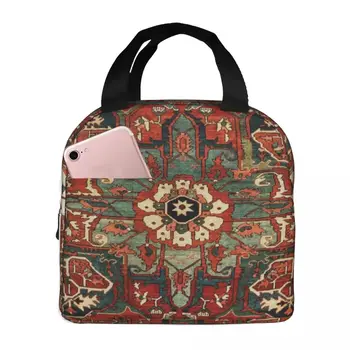 Антикварные персидские сумки для ланча Heriz с термоизоляцией, многоразовая изолированная сумка-холодильник, ланч-бокс для учителя путешествий