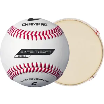 Бейсбольные мячи CHAMPRO Safe-T-Soft, уровень 3, 12 штук в упаковке