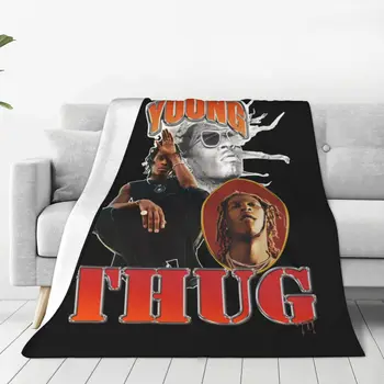 Шерстяное одеяло Young Thug Rapper, панк-креативное покрывало для дивана, постельного белья, гостиной