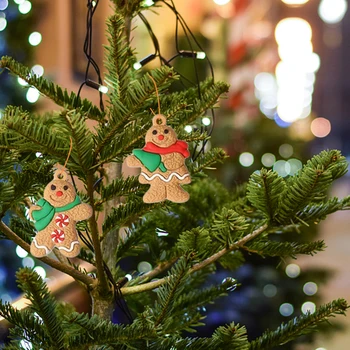Креативный кулон в виде пряничного человечка, Многоразовые украшения в виде рождественской елки в виде пряничного человечка, Легкие экологически чистые Милые забавные подарки для детей