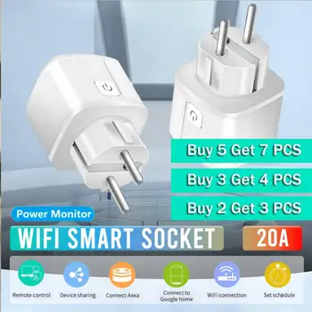 20A eWeLink WiFi Smart EU Plug Розетка Дистанционного Управления Для Alexa GoogleHome Яндекс Алиса Энергия Мощность Ваттметр Измеритель Монитор