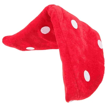 Шляпа для костюма гриба, плюшевая шляпа для костюма для детей, принадлежности для грибной вечеринки, аксессуары (белые и красные)