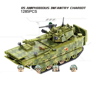 Современный Военный Китай ZBD-05 Боевая машина пехоты-Амфибия Batisbricks Строительный Блок Армейские Фигурки Модель Игрушки WW2 Brick