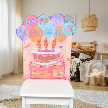 Чехол для украшения стула на день рождения Чехол для стула на День Рождения Чехол для сиденья стула на день рождения