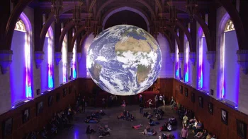Гигантский светодиодный Красочный надувной Земной шар со светодиодной подсветкой / Подвесные Надувные игрушки-модели Луны и планеты со светодиодной подсветкой
