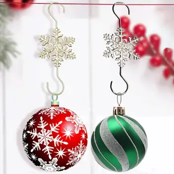 S-образный крючок в виде снежинки, Крючки для Рождественского венка, Рождественская елка, Подвесной орнамент, Рождественские декоративные украшения для шаров, крючок