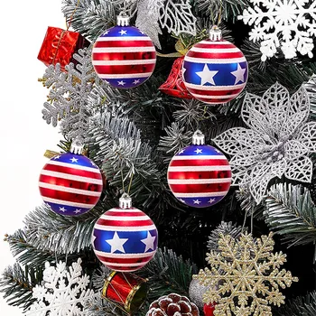 24шт Рождественские Подвесные шары Украшения для Рождественской елки Бал в честь Дня Независимости Разноцветный подвесной шар Декор для праздничной вечеринки