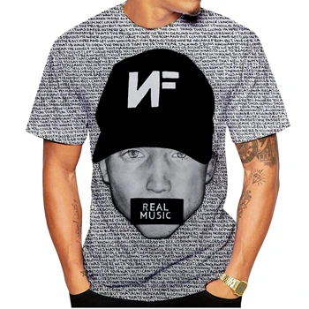 Летняя новая футболка с 3D-принтом 2023, мужская футболка в уличном стиле Nf в стиле хип-хоп, женская повседневная футболка