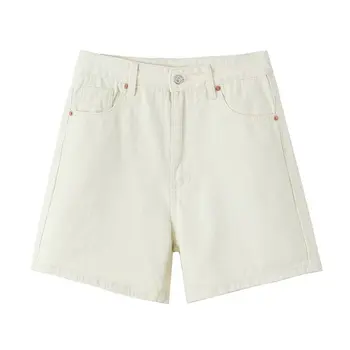 Белые джинсовые шорты, женские повседневные мини-шорты с высокой талией, горячие брюки, шикарная женская одежда 2023, новинка лета