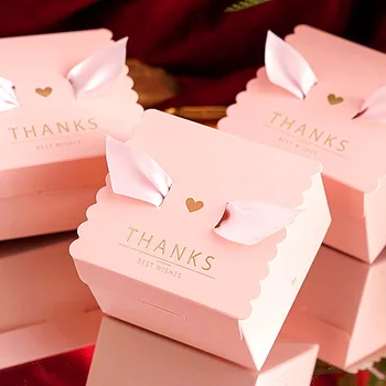 10шт Розовая свадебная коробка конфет, китайская подарочная упаковка 